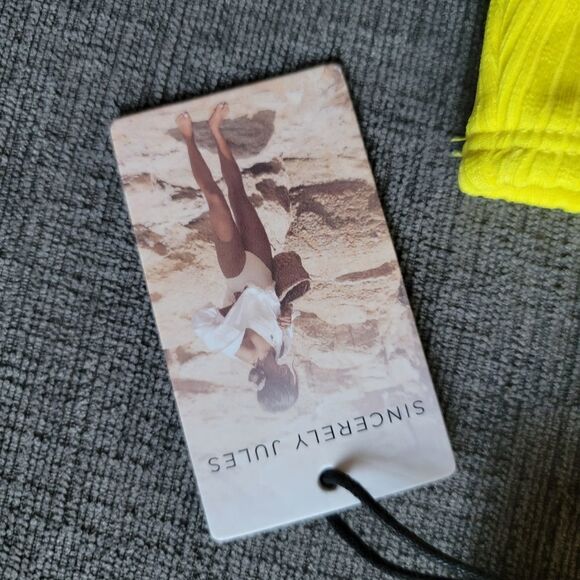 Sincerely Jules neon Yellow Pretty two piece ribbed bikini set in sz Xla… - Picture 13 of 16